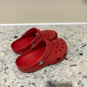 Crocs- Red -Used Condition-Unisex sizing 3/5